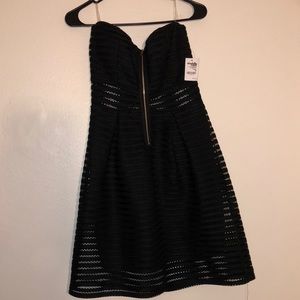 Black strapless dress